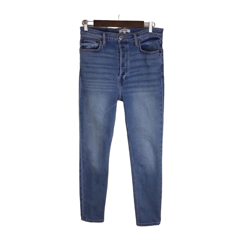 RE/DONE 90’s High Rise Ankle Crop in Hazey Indigo Size 29.